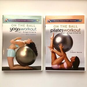 NATURAL JOURNEYS On The Ball Yoga + Pilates Workout for Beginners DVD Set NEW